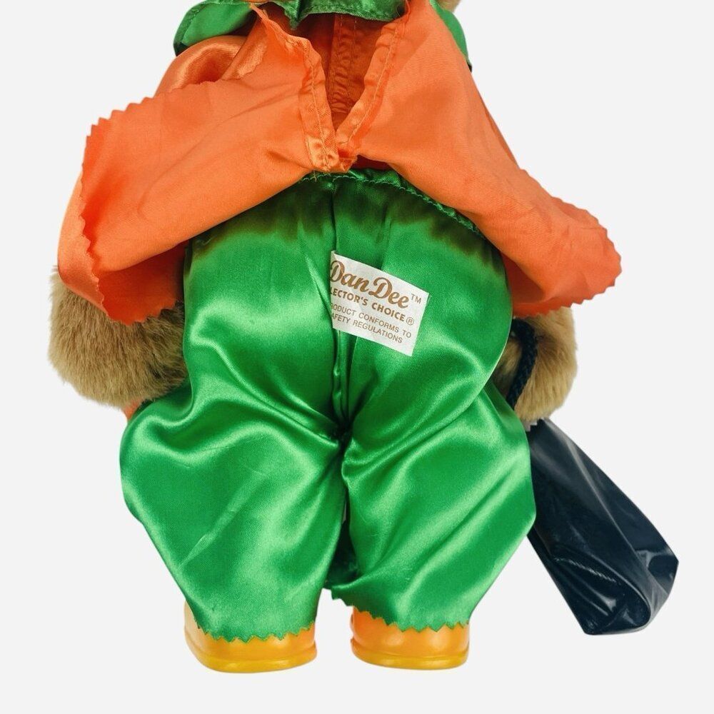 RARE Vintage Dan Dee Pumpkin Teddy Bear Halloween Trick or Treat Plush Hard Body - Picture 8 of 16